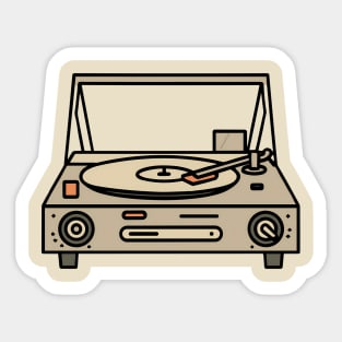 Vintage line art of a classic record player Sticker